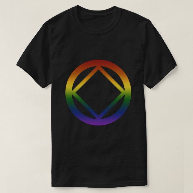 Camiseta Narcóticos Anonymous Orgullo Arcoiris Símbolo clás (Diseño del anverso)