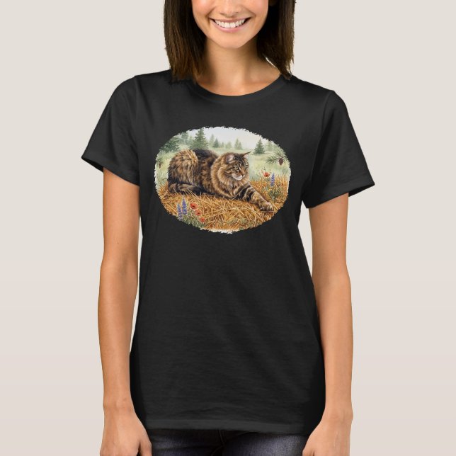 Camiseta Nari del gato del bosque (Anverso)