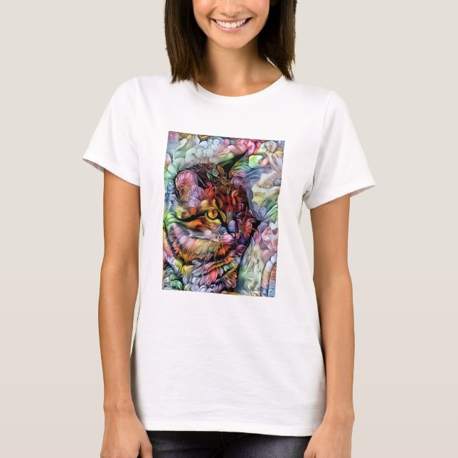 Camiseta Nari el gato y las flores (Anverso)