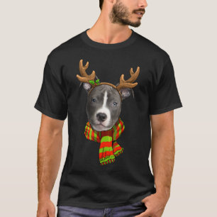 Camiseta Nariz azul Navidades de Pitbull Mascota de renos P