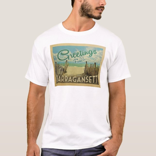 Camiseta Narragansett Beach Vintage Travel (Anverso)