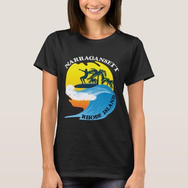 Camiseta Narragansett Rhode Island surfing (Anverso)