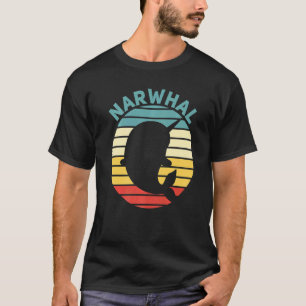 Camiseta Narval Atardecer Retro Unicornio del Mar Narval