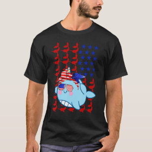 Camiseta Narwhal Bandera Estadounidense Narwhal 4 De Julio