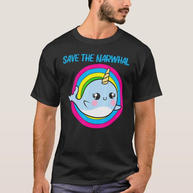 Camiseta Narwhal De Guay Para Hombres Mujeres Arcoiris Tusk (Anverso)