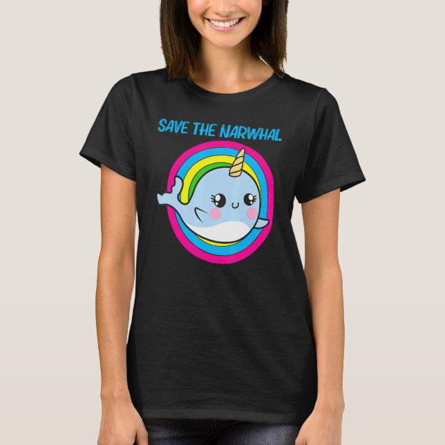 Camiseta Narwhal De Guay Para Hombres Mujeres Arcoiris Tusk (Anverso)