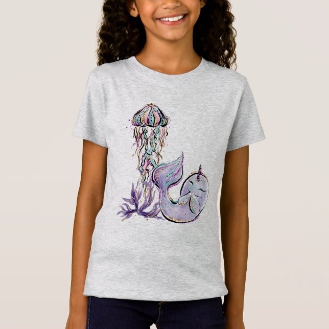 Camiseta Narwhal En El Mar (Anverso)