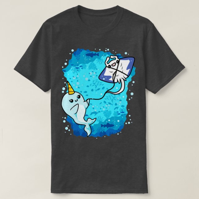 Camiseta Narwhal Flying Manta Ray Kite (Diseño del anverso)