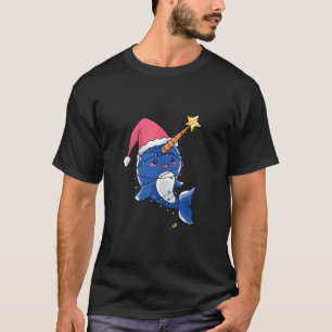 Camiseta Narwhal gracioso en Navidad enciende a Navidades H
