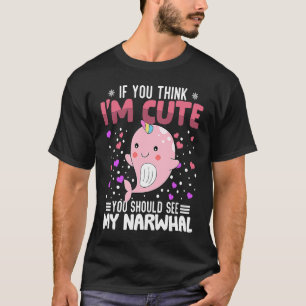 Camiseta Narwhal Heart El día de San Valentín Animal Para M