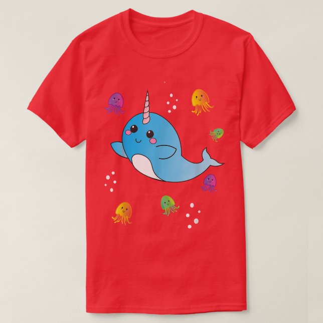 Camiseta Narwhal Jelly Fish Unique Unicorn Sea PJ Jellyfis (Diseño del anverso)