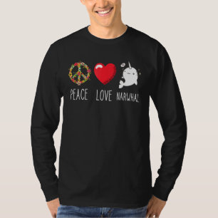 Camiseta Narwhal Love Peace Ocean Mammal Whale Water Fish