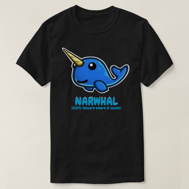Camiseta NARWHAL Oficial (100% Unicornio donde importa) (Diseño del anverso)
