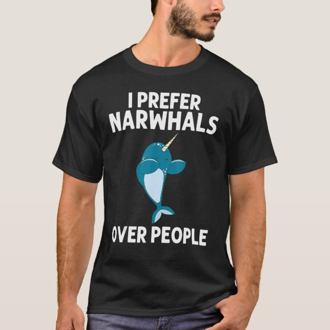 Camiseta Narwhal Para Hombres Mujeres De Pesca De Unicornio (Anverso)