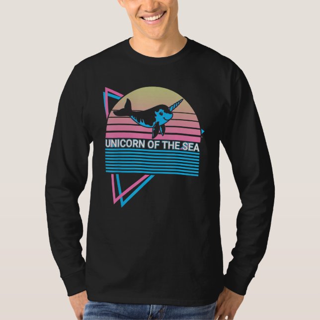 Camiseta Narwhal Retro Unicorn Of The Sea (Anverso)