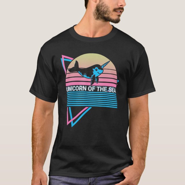 Camiseta Narwhal Retro Unicorn Of The Sea (Anverso)