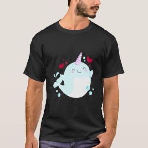 Camiseta Narwhal Unicorn Love Heart Narwhale Sea Animals Fi