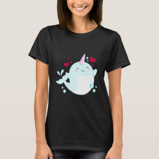Camiseta Narwhal Unicorn Love Heart Narwhale Sea Animals Fi