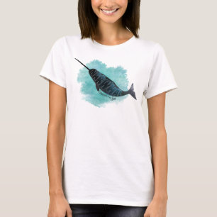 Camiseta Narwhal, Watercolor Ocean Heart