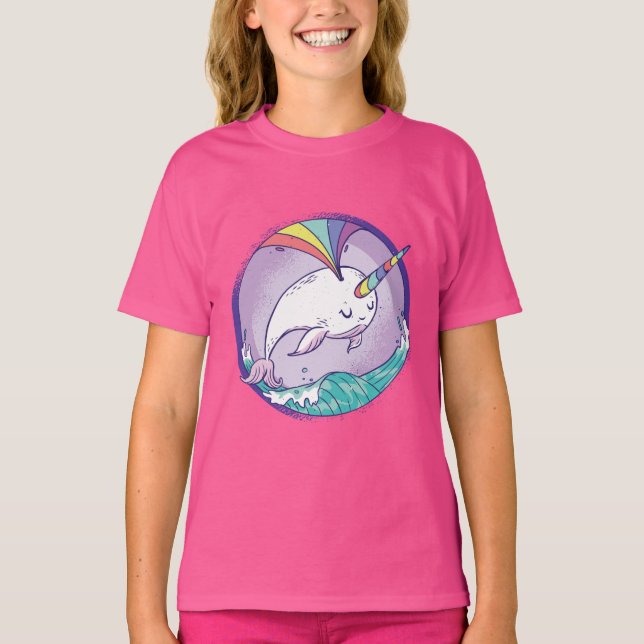 Camiseta Narwhale arcoiris (Anverso)