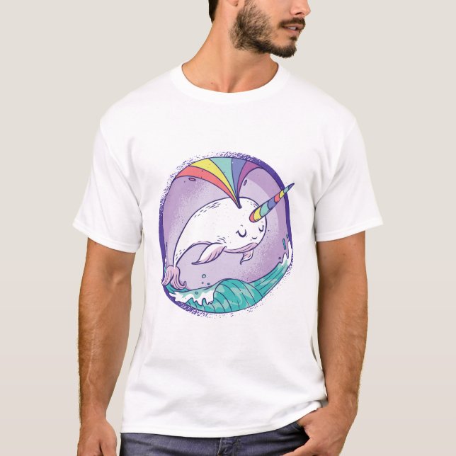 Camiseta Narwhale arcoiris (Anverso)