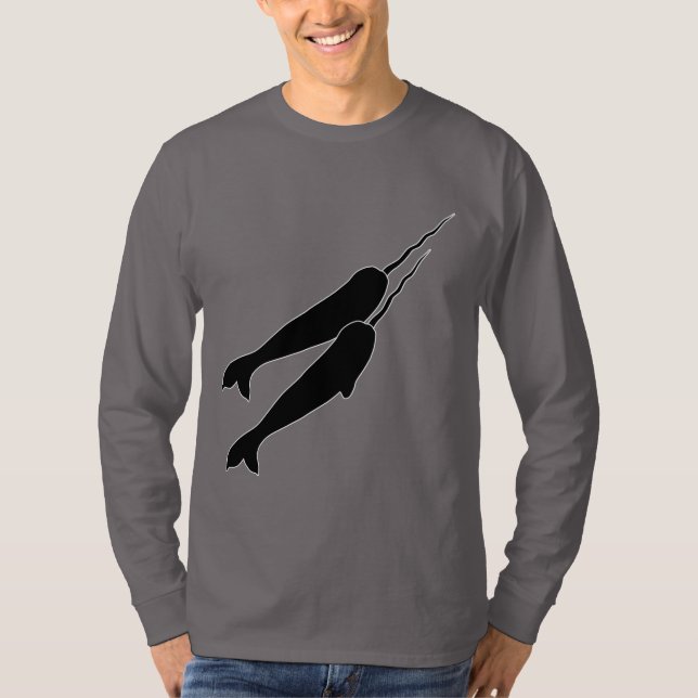 Camiseta Narwhals lindo que nada junto la silueta negra (Anverso)