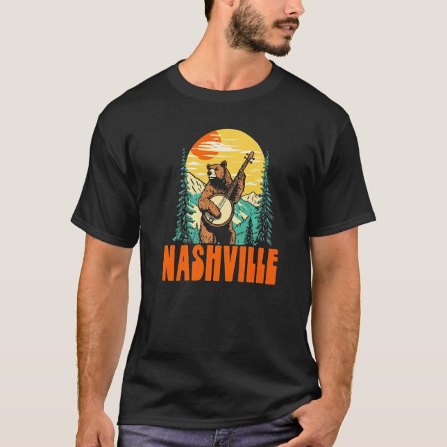 Camiseta Nashville Banjo Picking Bear Outdoor & Music (Anverso)