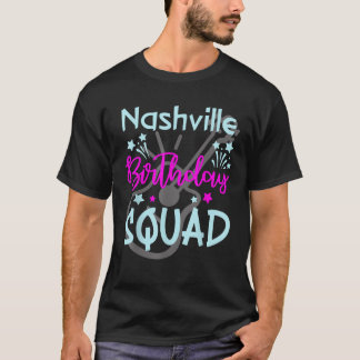 Camiseta Nashville Birthday Squad Guitar Lover Nashville Tr