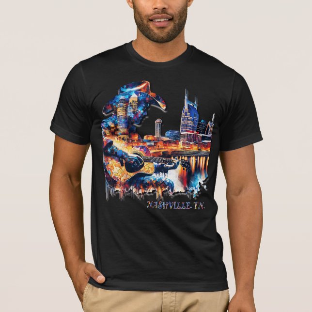 Camiseta Nashville Es Diseño De Mosaic Mosaic Tile De Music (Anverso)