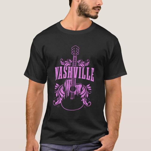 Camiseta Nashville Guitar Tennessee Country Music City (Anverso)