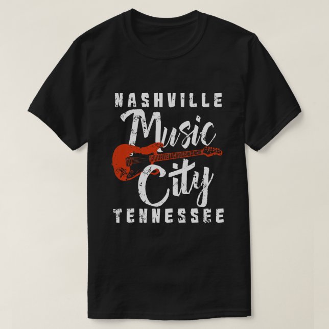 Camiseta Nashville Music City Tennessee I Bass Guitar Shirt (Diseño del anverso)