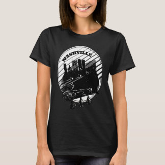 Camiseta Nashville Music Guitar USA Skyline Silhouette Outl