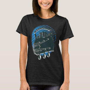 Camiseta Nashville Music Guitar USA Skyline Silhouette Outl