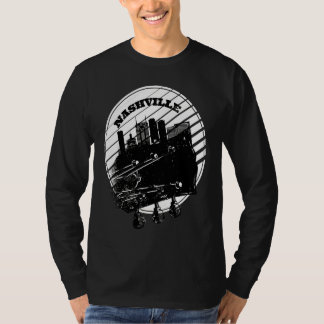 Camiseta Nashville Music Guitar USA Skyline Silhouette Outl