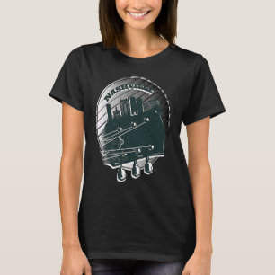 Camiseta Nashville Music Guitar USA Skyline Silhouette Outl