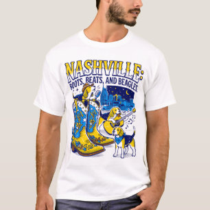 Camiseta Nashville Tennessee Botas Ritmos y Beagles