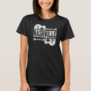 Camiseta Nashville Tennessee Country Music Retro Guitar Pl