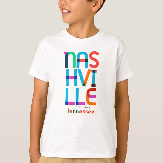 Camiseta Nashville Tennessee Mid Century, Pop Art, (Anverso)