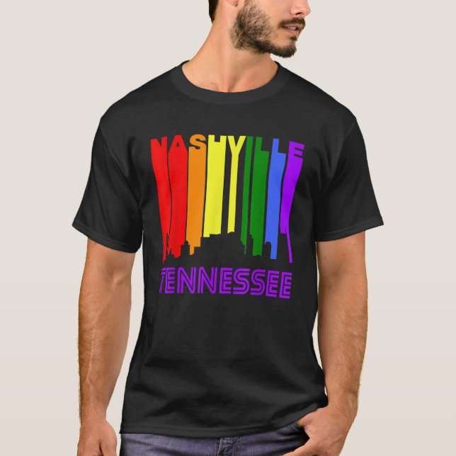 Camiseta Nashville Tennessee Orgullo Gay LGBTQ Arcoiris Sky (Anverso)
