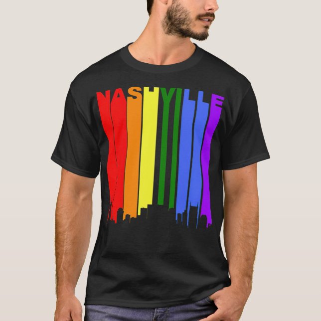 Camiseta Nashville Tennessee Rainbow LGBT Orgullo gay eleph (Anverso)