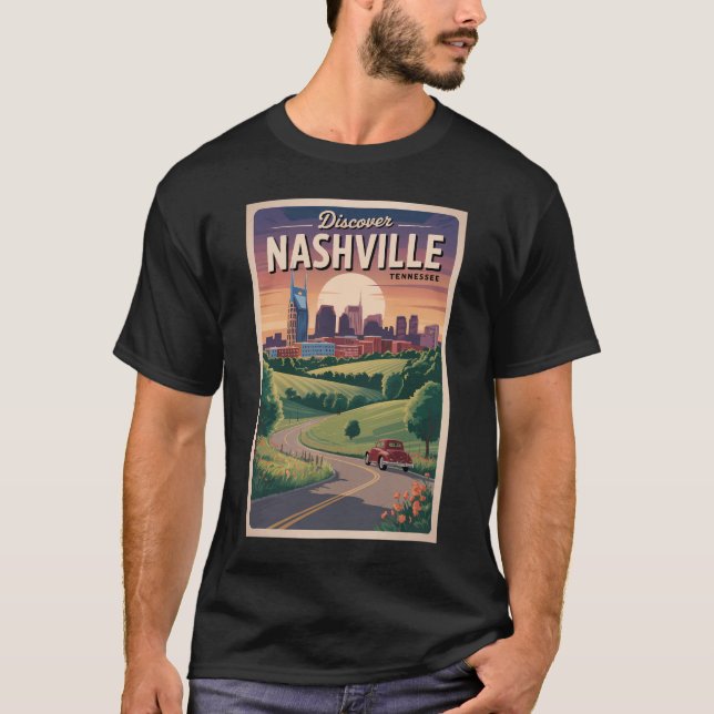 Camiseta Nashville Tennessee Southern Road Travel Art (Anverso)
