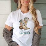 Camiseta Nashville Último Rodeo Boots Bachelorette Party<br><div class="desc">La camiseta de la Bachelorette Party del último Rodeo de Nashville es perfecta para tu Nash Bash! Las botas de flores adorables acentúan este favor de la soltera.</div>