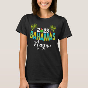 Camiseta Nassau Bahamas Beach Palm Trees Sunset Vacation