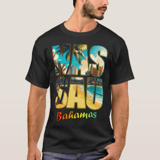 Camiseta Nassau Bahamas Beach Paradise Sunny Palm T-Shirt