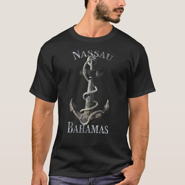 Camiseta Nassau Bahamas Vacaciones Ancla Náutica (Anverso)