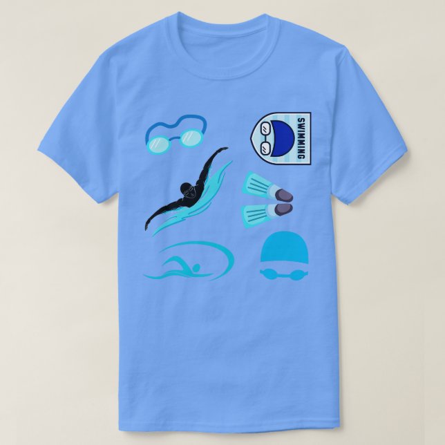 Camiseta Natación azul (Diseño del anverso)