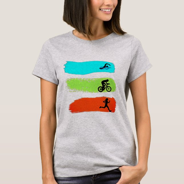 Camiseta Natación, ciclismo y carreras. Triathlon T-Shirt (Anverso)