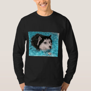 Camiseta Natación Cute Husky Malamute Perro lana Art Scoop