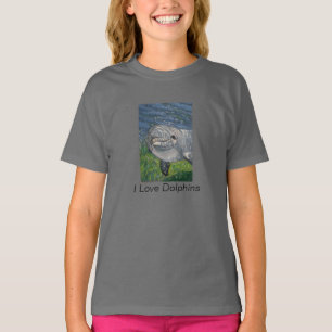 Camiseta Natación de delfines: arte de lápiz de color: delf