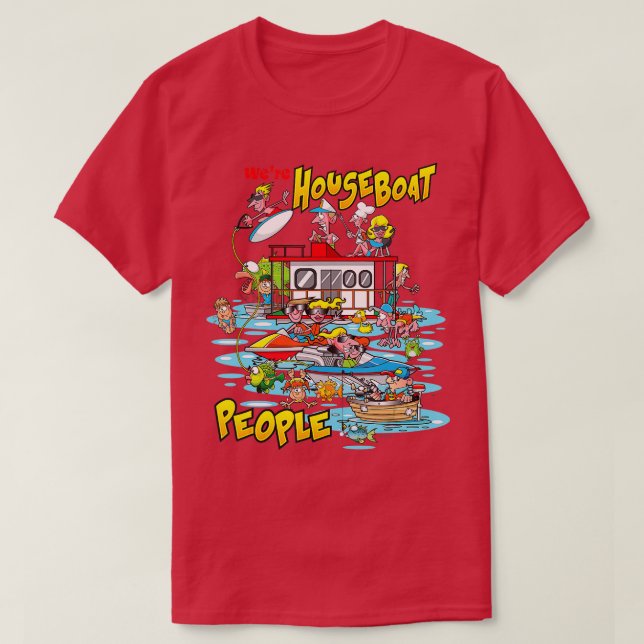 Camiseta Natación de fiesta en lacustre en bote de casa (Diseño del anverso)